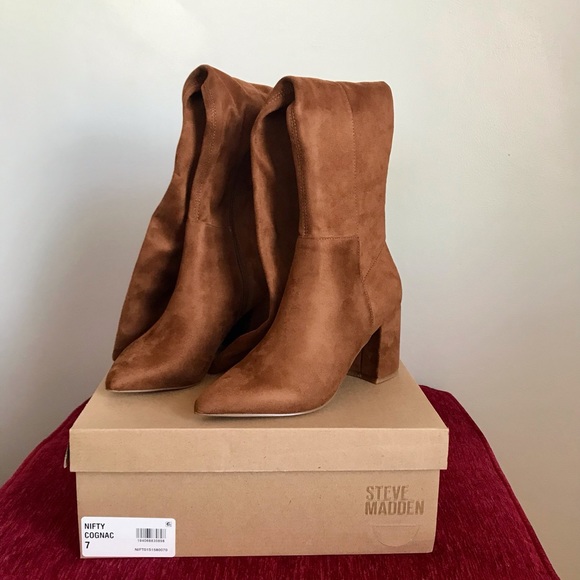 NWT Steve Madden Nifty Over the Knee Boot - Cognac - Sz 7 - Picture 3 of 6
